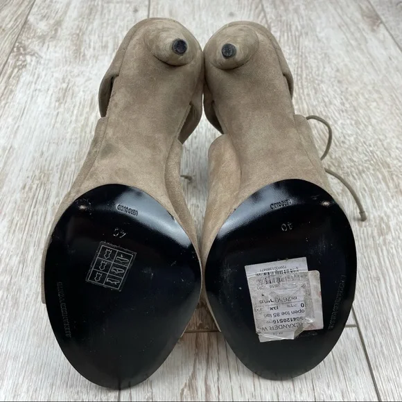 Alexander Wang 40 suede leather tie up nude tan heels sandals - Picture 4 of 4